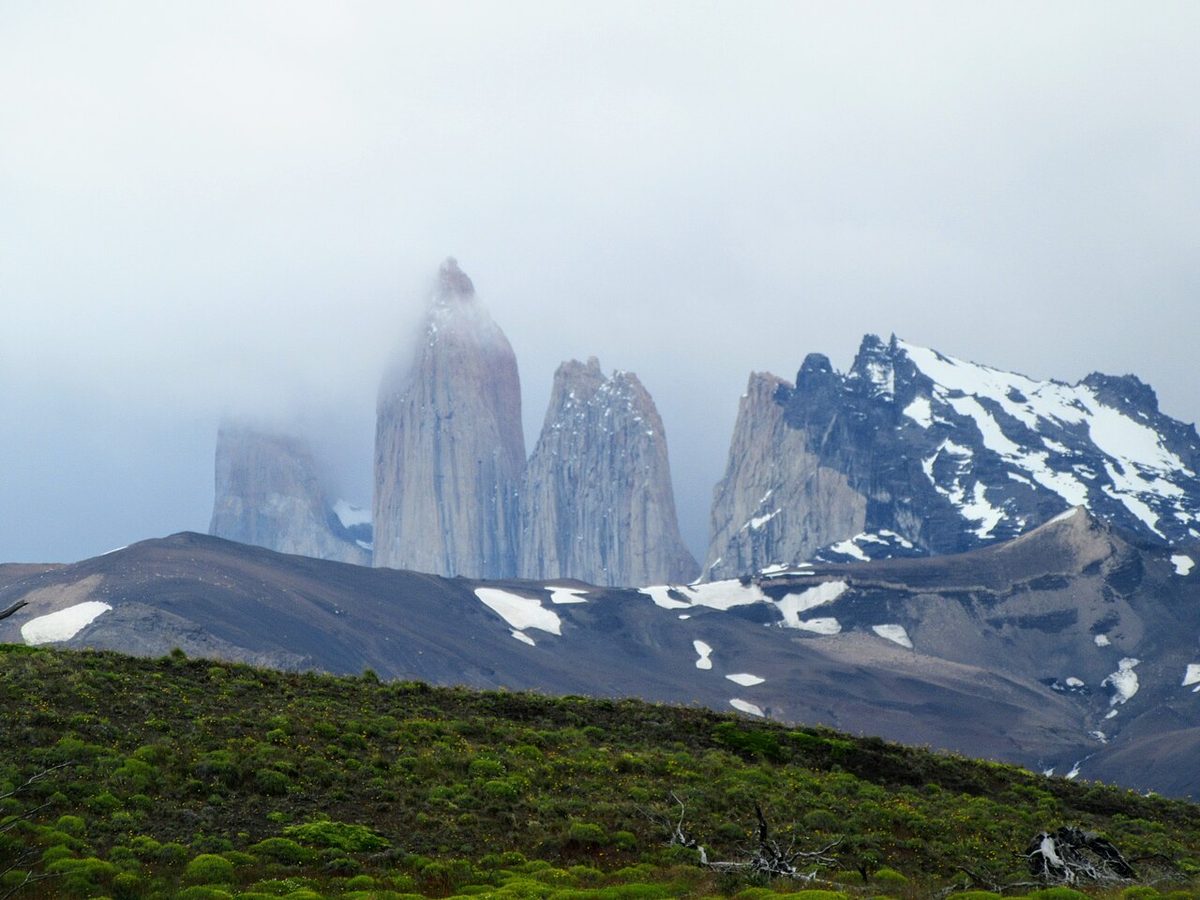 Granite towers of Torres del Paine National Park in Chilean Patagonia