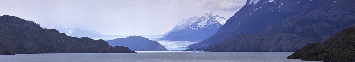 Grey Glacier spilling off the Southern Patagonian Ice Field, reached after the descent from John Gardner Pass