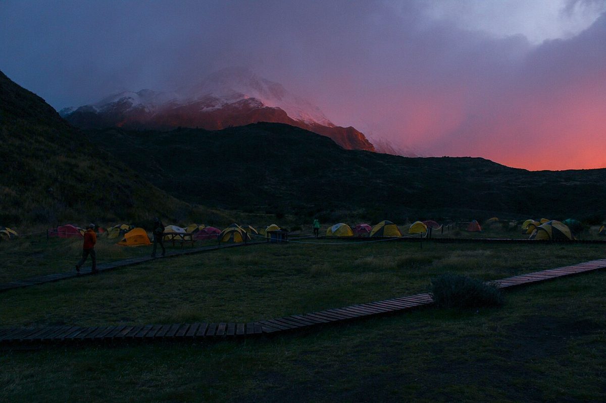 A refugio and dining shelter on the W Trek in Torres del Paine where hikers eat meals