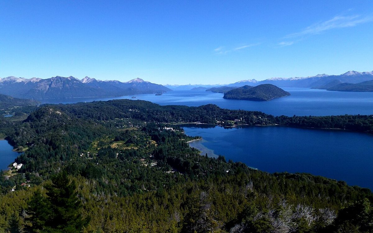 Panoramic view of lakes and mountains from Cerro Campanario, one of the top things to do in Bariloche