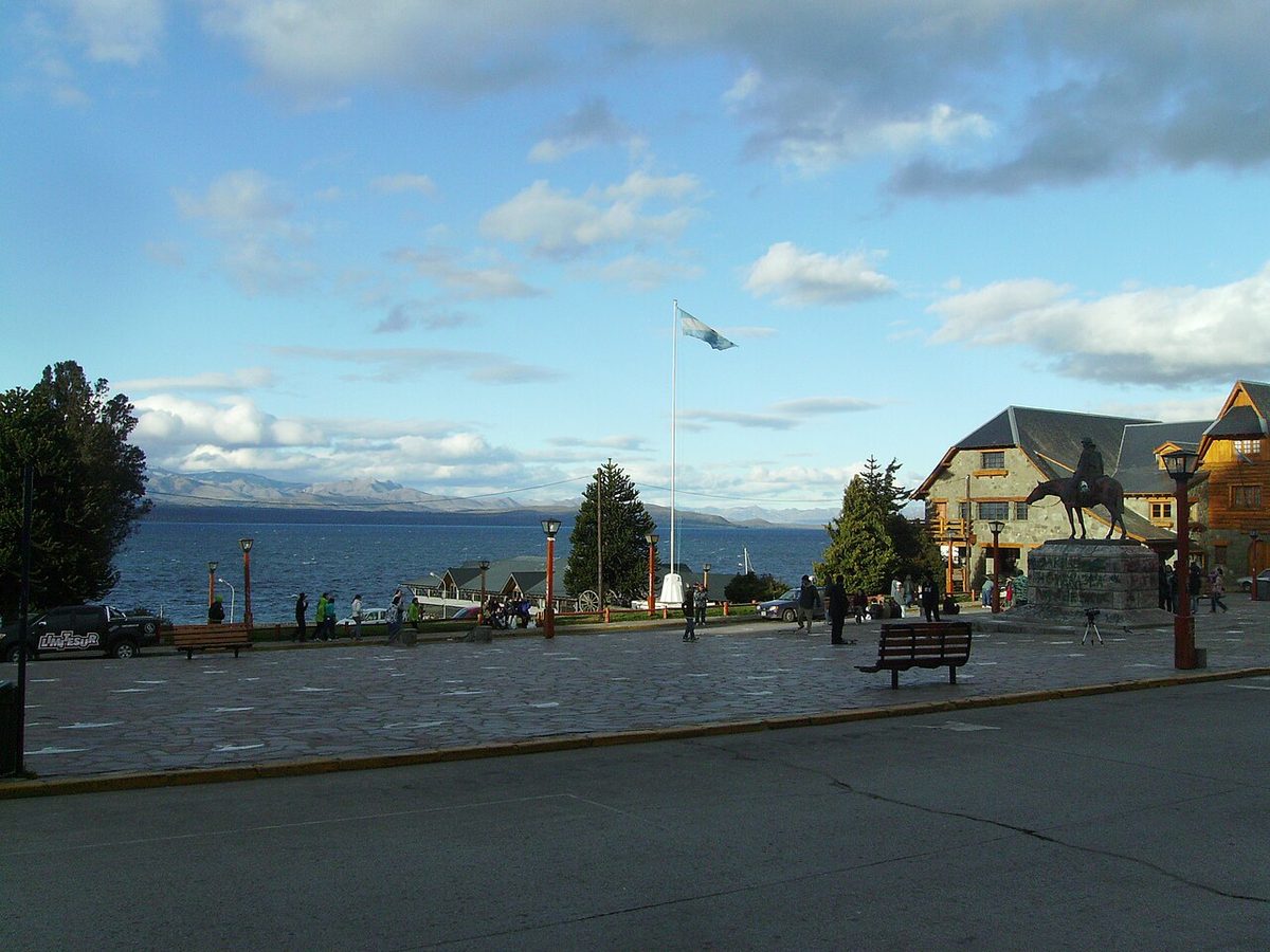 Alpine-style Centro Civico square in downtown Bariloche