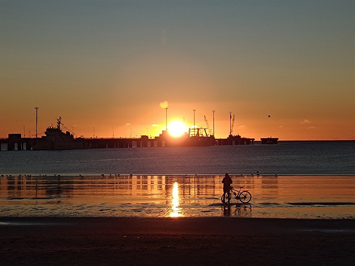 Puerto Madryn waterfront on Golfo Nuevo, the base town for southern right whale watching