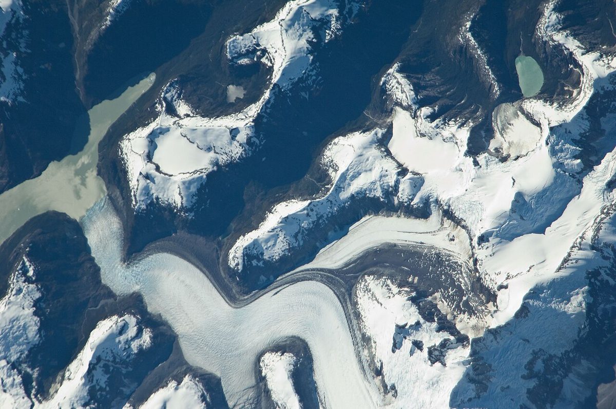 Glacier and rugged Aysen landscape in Chilean Patagonia