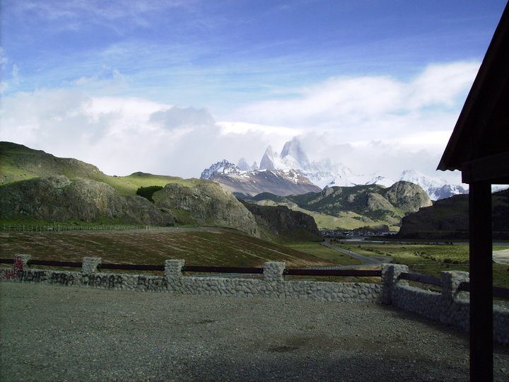 A hiker looking toward Mount Fitz Roy in El Chalten, Argentina