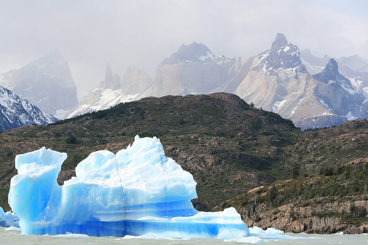 Aerial view of Grey Glacier in Torres del Paine National Park