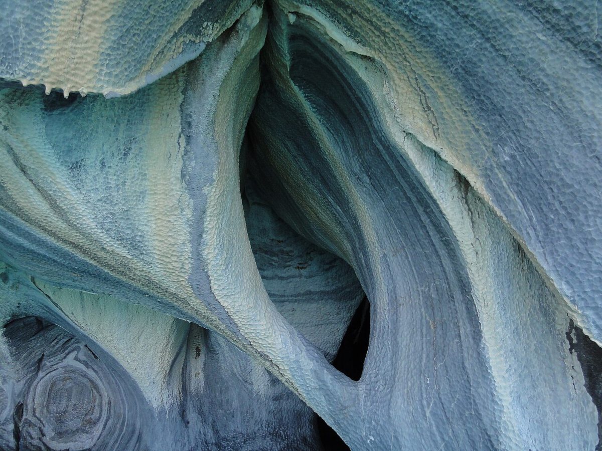 The marble caves on Lago General Carrera, reached by small boat in exposed open water