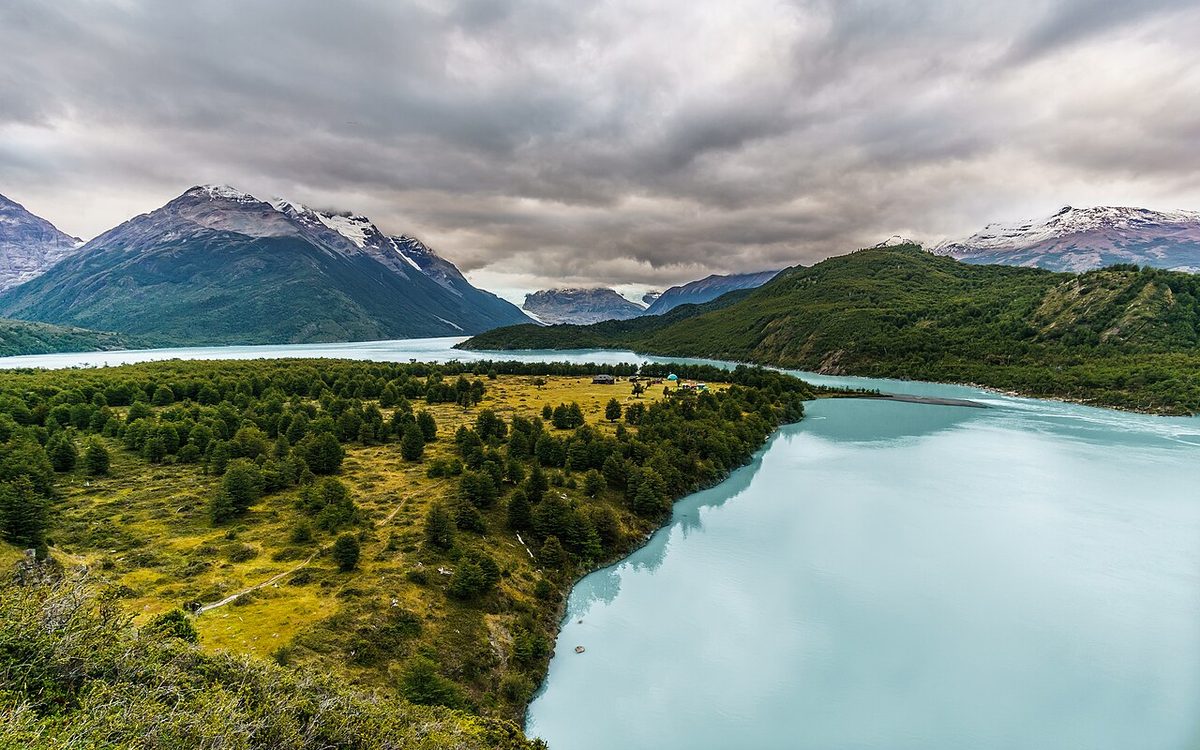 Lago Dickson in Torres del Paine, site of one of the paid Vertice campsites on the O Circuit where every camping night must be reserved in advance
