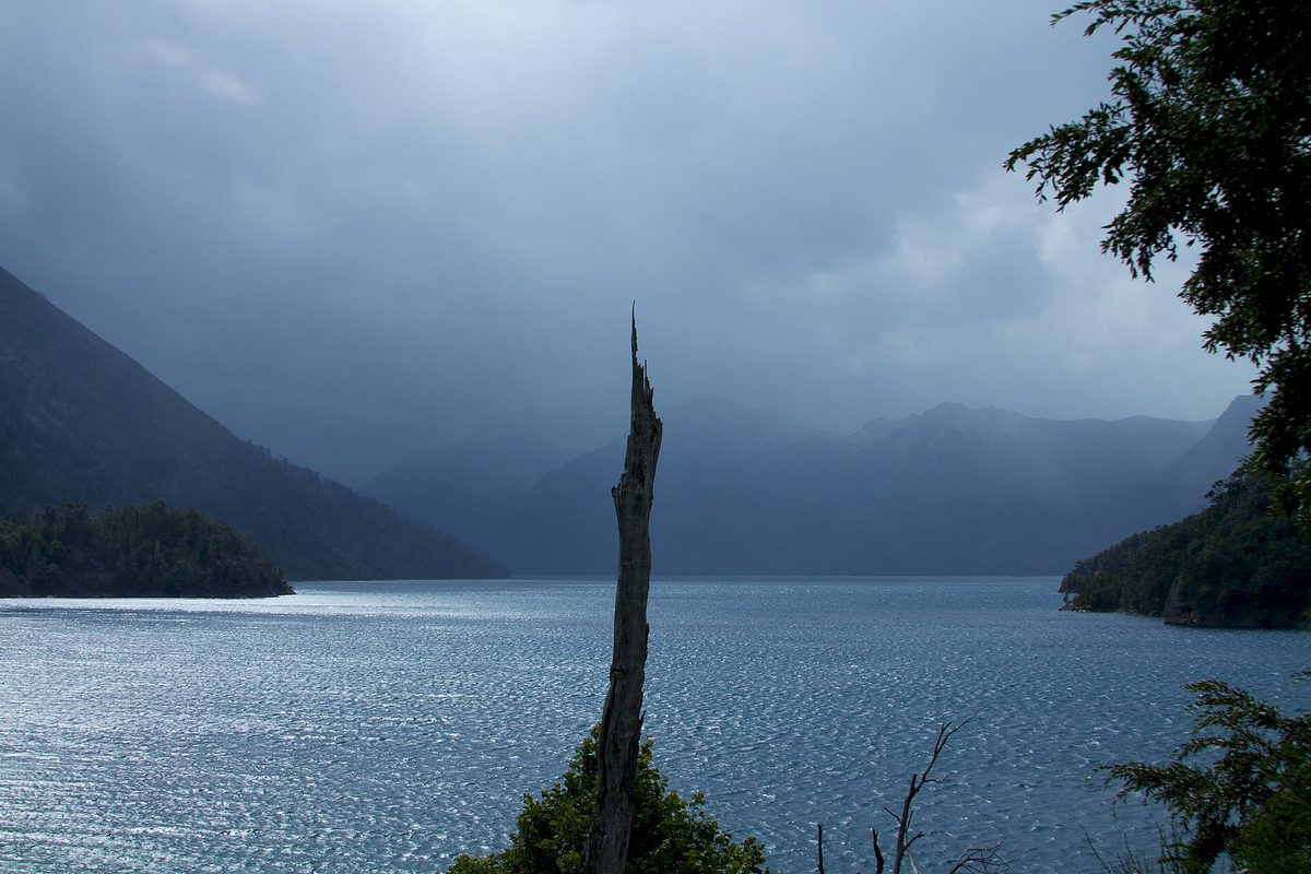 Storm light over Lake Nahuel Huapi near Bariloche, Argentina