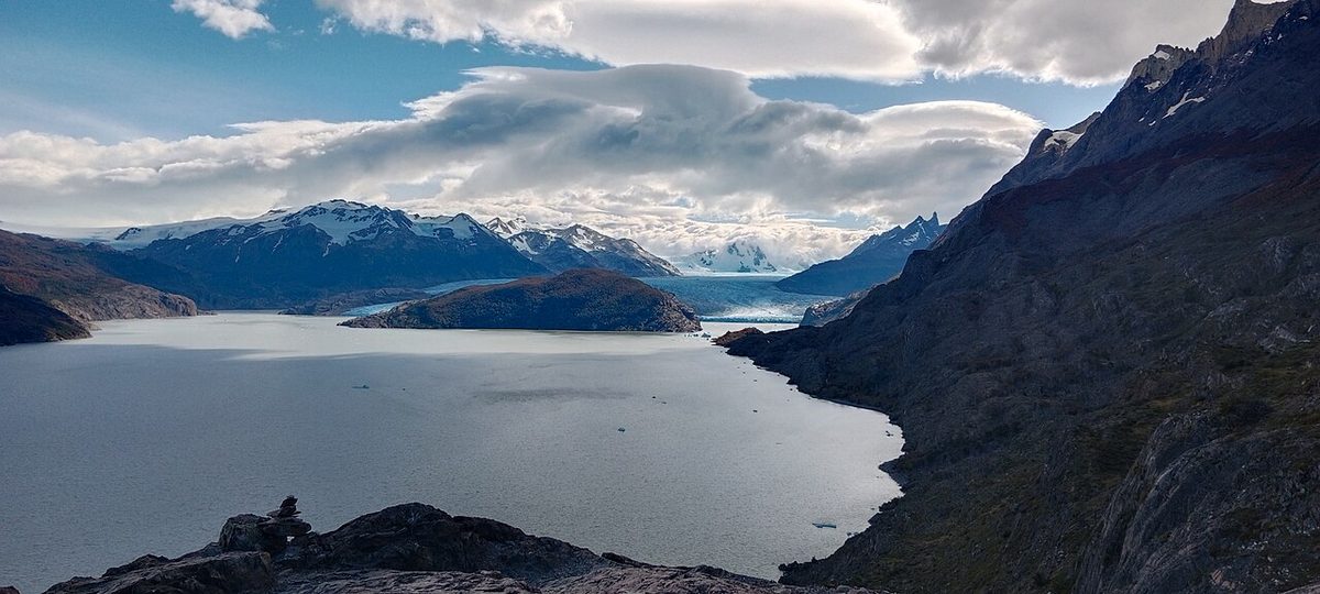 Grey Glacier meeting Lago Grey in Torres del Paine, near the Grey refugio and campsite on the western end of the W